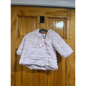 Widgeon Pink Faux Fur Full Zip Baby Girl Coat Size 6 Months